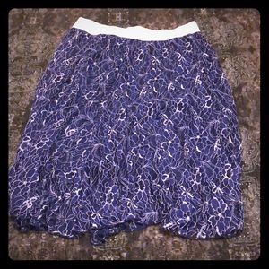 Blue and Silver lace elegant Lularoe skirt